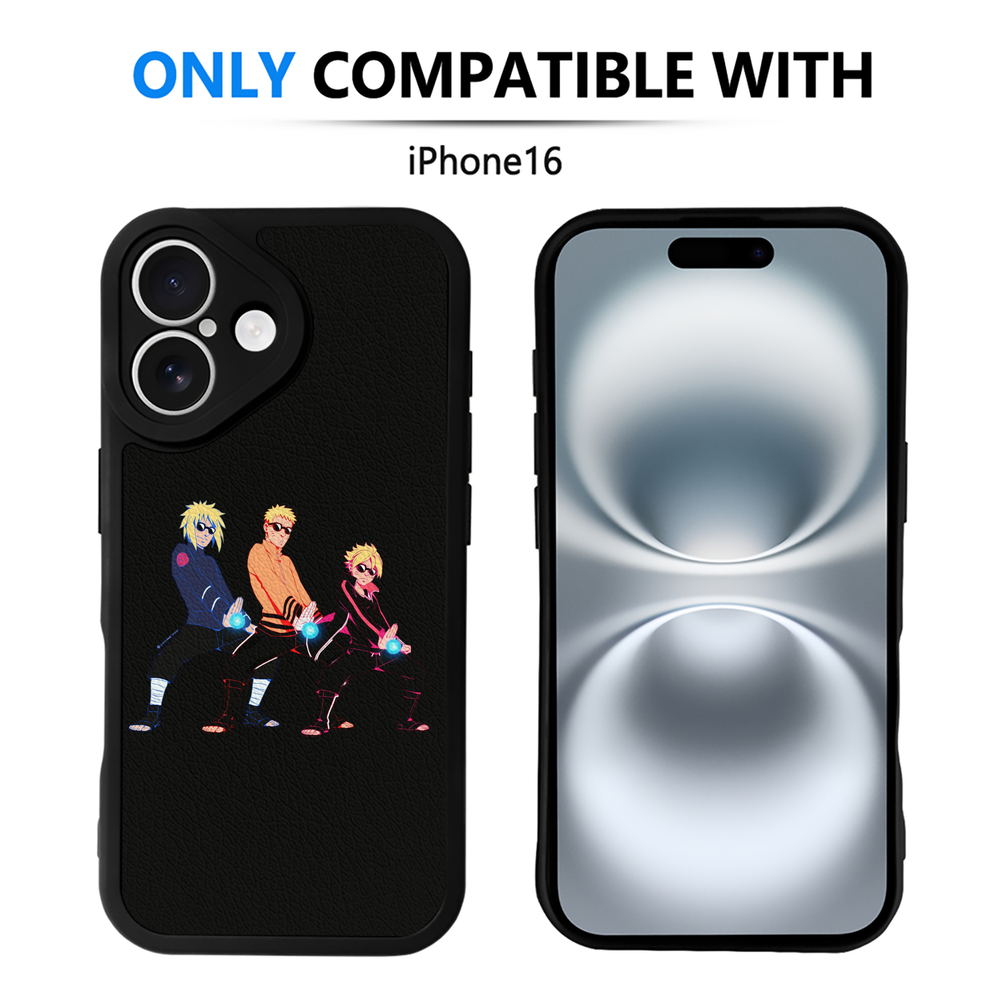 （画像用） NARUTO -ナルト- うずまき ナルト Uzumaki Naruto 【iPhone 16シリーズ対応】シリコンスマホケース（レザー調） 材質：シリコン